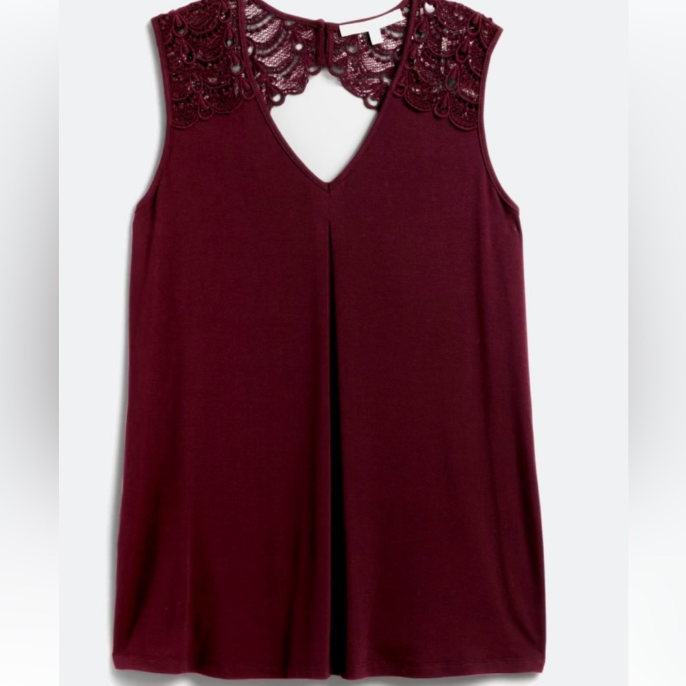Daniel Rainn Burgundy/ Deep Purple Lace Top NEVER WORN size M